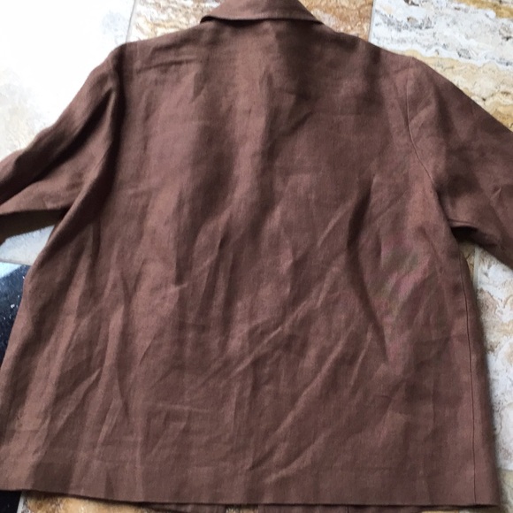 Elliott Lauren warm earth brown linen jacket/top - Picture 6 of 8